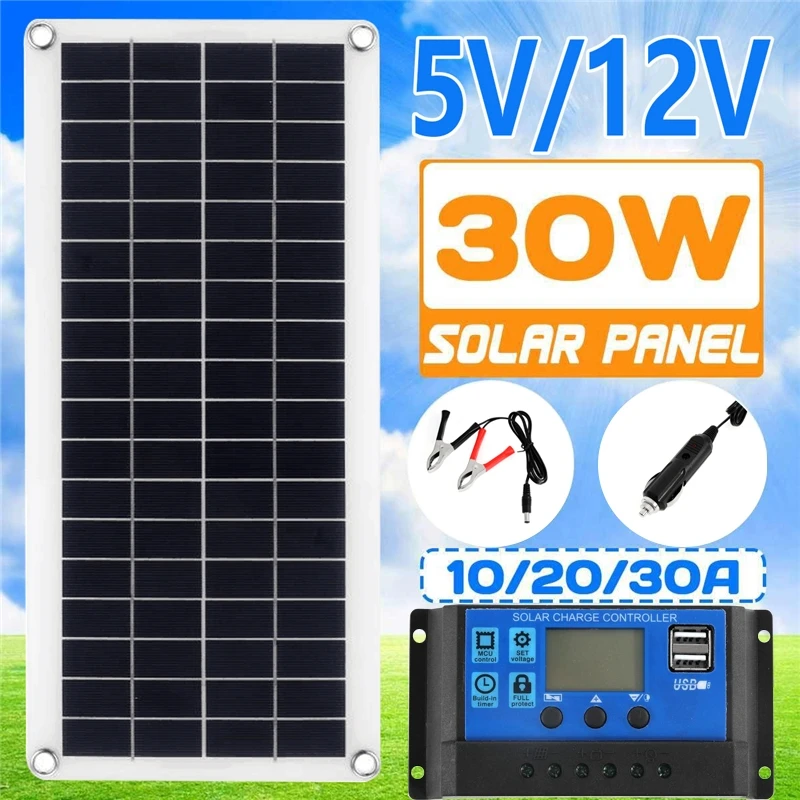 Solar Panel Monocrystalline - Kit de painel solar 30w 12v