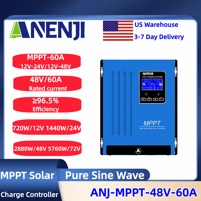 Solar Panel Monocrystalline - Controlador de Carga Solar ANENJI MPPT
