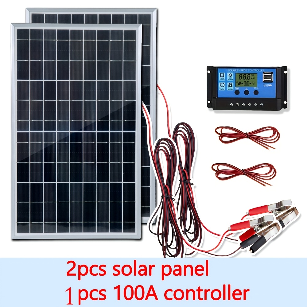 Solar Panel Monocrystalline - Kit de painel solar 12V, 1